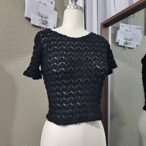 BONJOUR black acrylic stretchy top